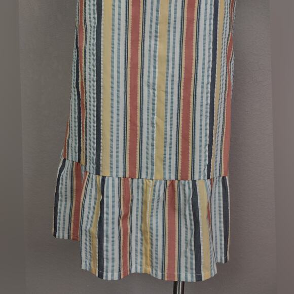 Lane Bryant Striped Sleeveless Cotton Blend Belted Midi Sundress Size 18 Summer - Picture 10 of 15